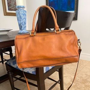 Banana Republic Tan Leather Tote with Adjustable Crossbody Strap